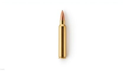 16 gauge hunting bullet cartridge, used in firearm operation and recoil management, isolated on white background