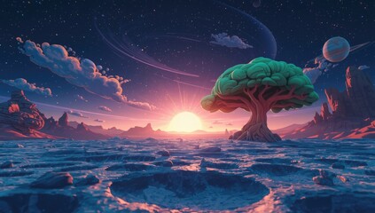 Animated space scene featuring planets and celestial bodies, designed as a UI backdrop for digital interfaces, Earth Day