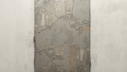 Detail of weathered plaster with gray paint, highlighting surface integrity for renovation assessments