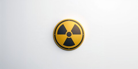 Radiation warning sign displayed on a surface, serving as a safety alert for hazardous areas, caution and regulatory compliance