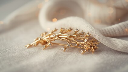 Detailed macro shot of a golden thorn with blurred background, highlighting surface texture and fine points, useful for editorial header backgrounds