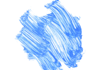 Blue watercolor paint spot isolated on PNG background.