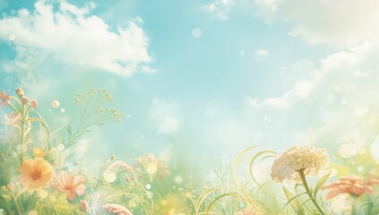 Vibrant pastel watercolour backdrop with shimmering bokeh effects ideal for banners or digital wallpapers
