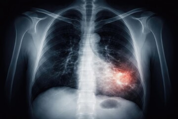 Right lung lower zone chest X-ray highlighting lobar pneumonia due to Streptococcus pneumoniae