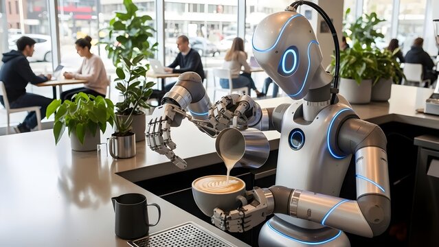 Military style humanoid robot testing advanced combat technology