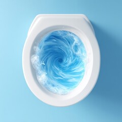 Toilet flushing with swirling water transparent background