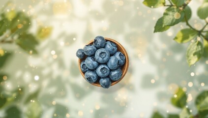 Close-up of ripe blueberries emphasizing fiber content for nutrition education