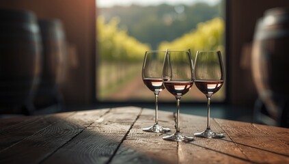A variety of wine glasses filled with red, white, and ros&Atilde;&copy; wines on a table, highlighting wine tasting activities