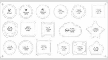 Fototapeta premium Set of various decorative white frames and borders with different shapes and styles.
