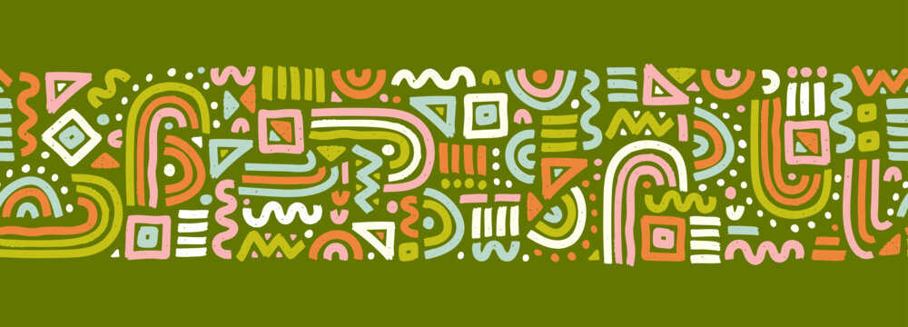 Hand drawn abstract seamless pattern, ethnic background, simple style - great for textiles, banners, wallpapers, wrapping - vector design