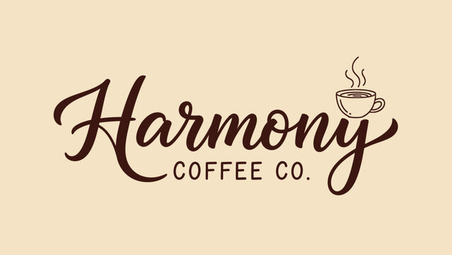 Elegant coffee company logo with steaming cup icon and stylish script font. - Powered by Adobe
