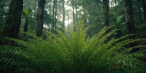 Fototapeta premium Sintra mountain landscape with lush green ferns, highlighting native plant growth