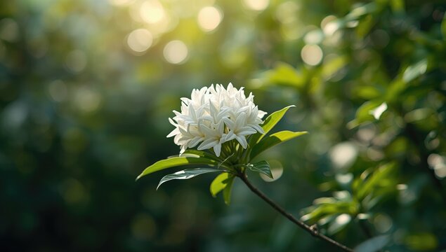 White-flowered Murraya paniculata producing a sweet scent, used in ornamental gardening