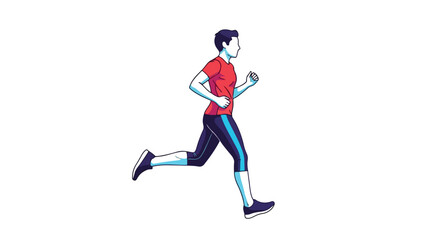 Obraz premium Dynamic illustration of a person engaged in a vigorous running stride promoting active lifestyle and well-being