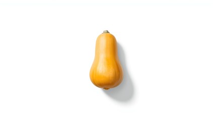 Butternut squash isolated on white surface, emphasizing nutritious plant-based food suitable for health-conscious eating