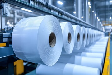 selective focus blueprint printing facility with large-format paper unrolling