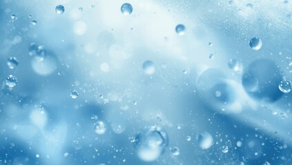 Abstract glitter illustration with blurred raindrops on a light blue vector background featuring circular elements, fabric and textile pattern, World Environment Day