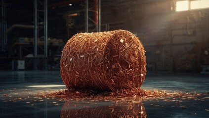 Recycled copper bales prepared for metal recycling, highlighting sustainability efforts, Earth Day