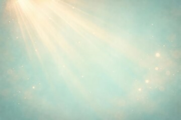 Teal color backdrop with gentle flare light rays and a pastel vintage effect