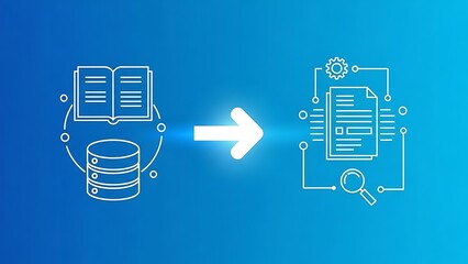 Data transformation and processing concept with book and database
