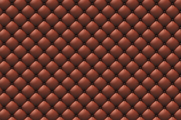 Naklejka premium Luxurious brown tufted leather upholstery seamless pattern background