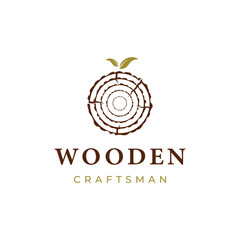 vintage retro wood and wood tools logo template.Logo design for carpenter ,old badge,furniture.