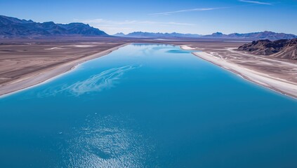 Salt lake in desert setting serving as a backdrop for UI or editorial headers, highlighting dry, mineral-rich terrain