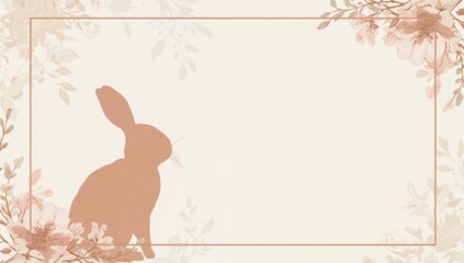 Obraz premium Holiday card featuring a dark bunny silhouette for Easter, seasonal observance
