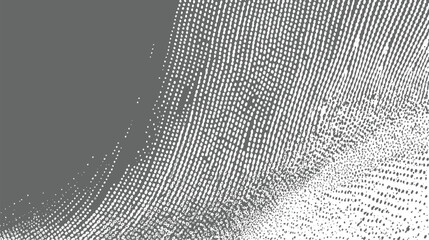 Monochrome abstract background featuring a gradient of white dots on a grey surface, creating a textured and visually engaging pattern with a sense of depth and detail