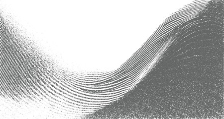 Abstract monochrome textured background with a dynamic wave pattern created by fine dots and lines, evoking a sense of movement and depth