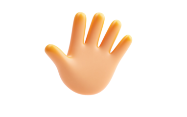 Playful hand emoji design with motion blur representing communication, friendliness, and casual wave isolated on transparent background PNG