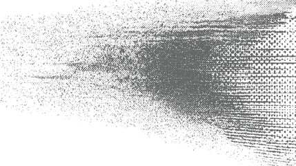 Intense abstract grayscale composition with a dense, energetic explosion of textured dots and lines radiating from the center