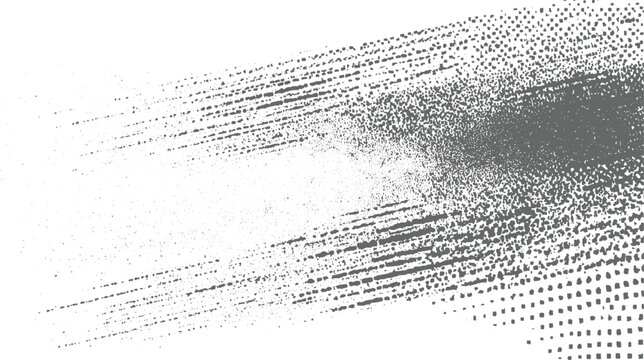 Abstract grayscale with a strong diagonal emphasis of textured dots and lines creating a sense of direction and flow