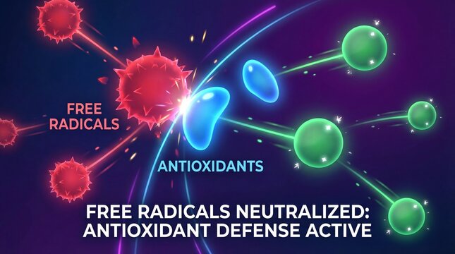 Visualizing the Battle Antioxidants Actively Neutralizing Harmful Free Radicals for Cellular Defense