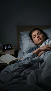 A person struggling with insomnia, wakefulness, and acute restlessness, enduring sleeplessness, profound fatigue, and sleep disturbance