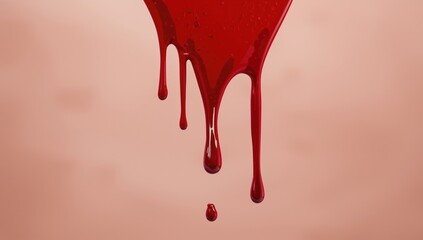 Macro shot of red paint seeping on a background, highlighting viscosity and color contrast, ideal for UI backdrop or editorial headers, World Malaria Day