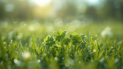 Green clover leaves with detailed textures suitable for natural pattern backgrounds, Earth Day