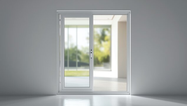 Aluminum and glass sliding window door in a contemporary structure, focusing on material durability and design, World Environment Day