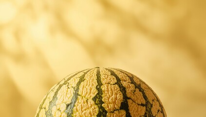 Cantaloupe melon peel surface used as a background texture, highlighting organic patterns