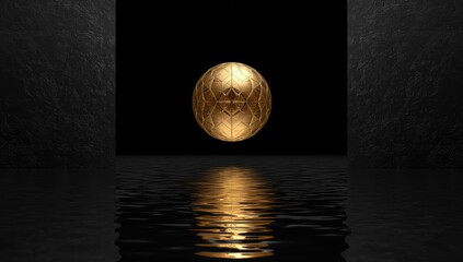 Simple black abstract design with a prominent spherical geometry, designed for layout or background use