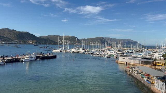 Simonstown&rsquo;s marina, near the South African naval base in Cape Town,