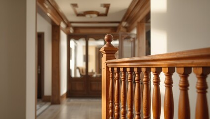 House with a wooden fence as a boundary, outdoor privacy, on a sunny day