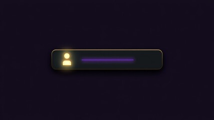 A digital video player interface featuring a blank web icon and a metal button designed like a light switch on a black background illustrates a modern internet technology device frame
