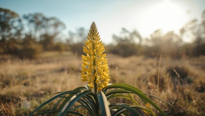 Yellow flowered plant, used in natural landscaping to highlight seasonal growth, Earth Day
