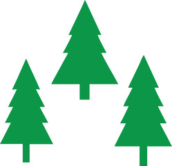 Obraz premium Pine tree silhouette, evergreen tree clipart, black tree vector 