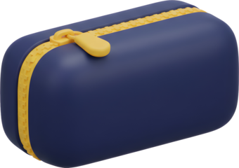 3D Clay Blue Pencil Case Stationery Icon