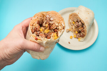 Traditional Mexican Food - Burrito, in hand