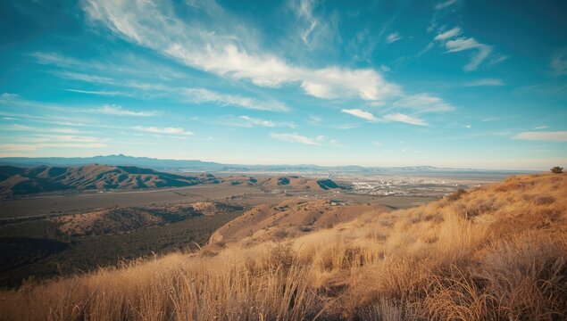 Panoramic desert landscape from Fort Davis capturing the high desert terrain towards Alpine and Marfa, natural scenery
