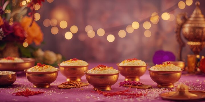 Traditional Indian rice desserts such as Palada, Phirni, and Payasam, prepared for seasonal festivals and cultural events