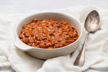 Traditional Mexican Food - Chili con carne in a bowl